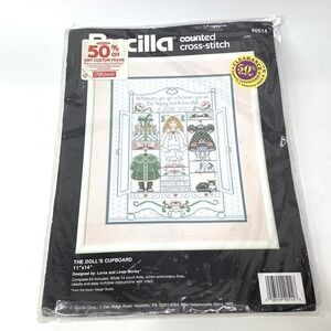 Bucilla The Doll's Cupboard Counted Cross Stitch Kit 40514 11" x 14" 1991 NOS